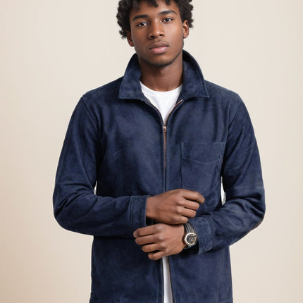 Simple Men's Suede Fabric Jacket Solid Color Fashion City