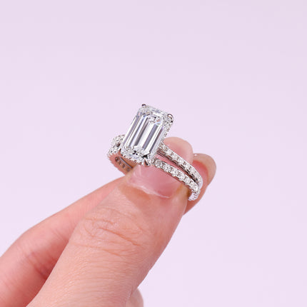 S925 Sterling Silver Stackable Ring Fully Set With Moissanite