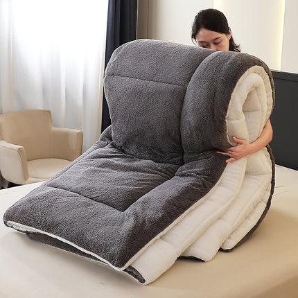 1pc Ultra-Soft Reverse Winter Quilt - Thickened Plush Milk Fleece All-Season Comforter