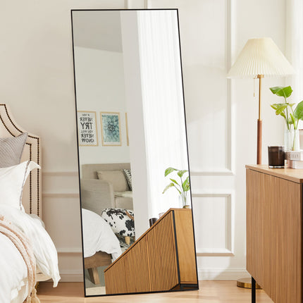Full Length Mirror with stand, Floor Mirror with Aluminum Alloy Frame,