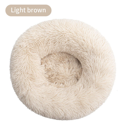 Long Plush Round Pet House Dog Bed Winter Cat Mat Pet Mattress Pet Supplies