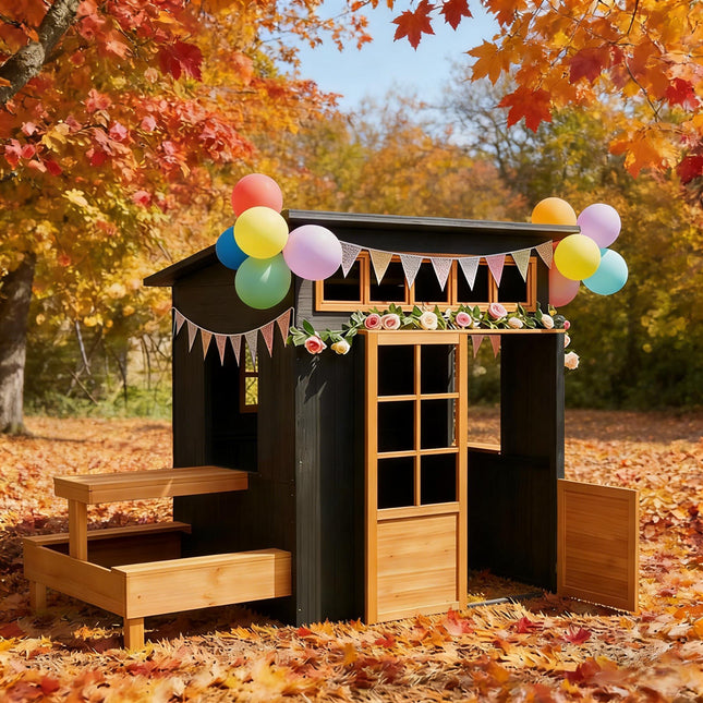Wooden Kids Playhouse,Outdoor Playhouse,Spacious Playhouse