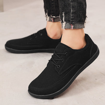 Men'S Wide Barefoot Shoes - Minimalist Lace-Up Casual Sneakers with Cushioned Insole,