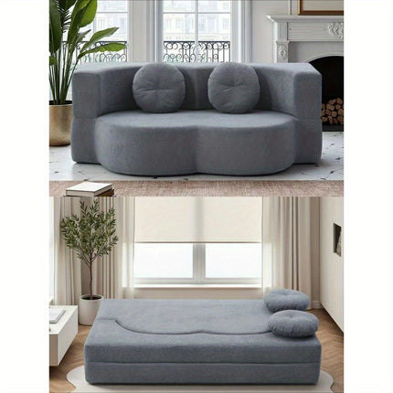 Sofa Bed with Pillow - Portable Space-Saving Convertible Floor Sofa & Mattress Recliner Suitable