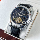 Black Strap Silvery Bezel Black Dial