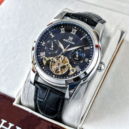 Tourbillon Luxury Automatic Mechanical Watch for Men - Fashionable and Versatile Casual Style