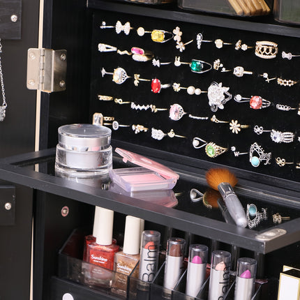 LED, Full Length Mirror Large Capacity Jewelry Organizer Armoire, Lockable Floor Standing Mirror