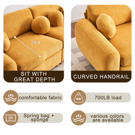 Sofa, Combination Couple Seat Sofa For Bedroom, Home Office And Living Room, Upholstered Sofa