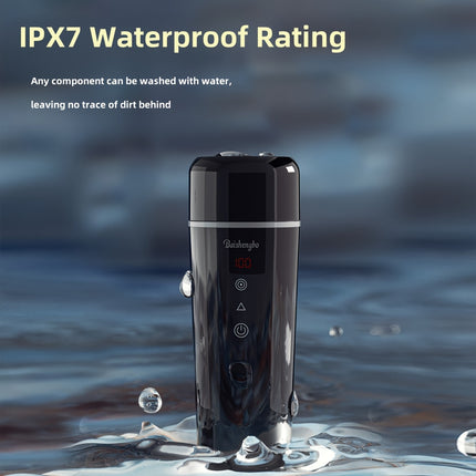 12 V Portable Electric Kettle - 14.2 oz Hot Water Insulated Car Cup, Magnetic Induction Stirring, Compact Travel Design,
