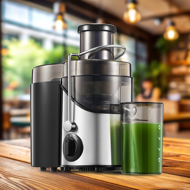 Vegetable and Fruit Juicer, Min 400W, Max 800W Stainless Steel Juicer Machine with 3 Speed Levels, 65mm Large Mouth Inlet Centrifugal Juicer, Easy to Clean,, 400W