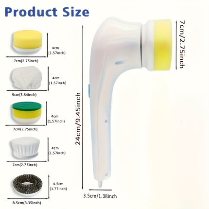 The dolphin electric rotating cleaning brush has a replaceable head and is USB - charged