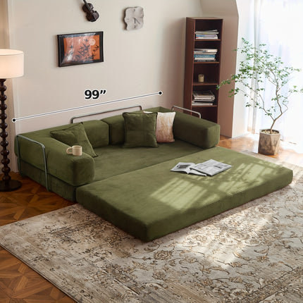 Sofa Bed, Convertible Floor Sofa, Leisure Sofa Bed, Corduroy Folding Mattress, Lounge Sofa