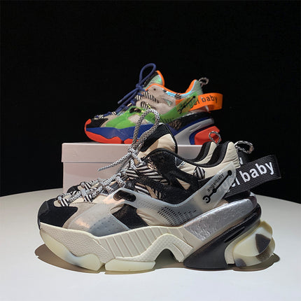 Color block platform sneakers