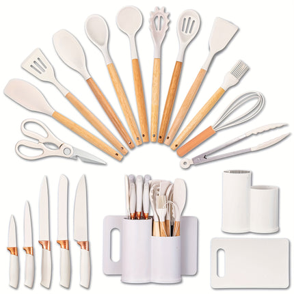 19pcs Modern Black Kitchen Knife & Cuisine Set  Professional Blade Collection with Ergonomic