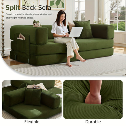 Sofa Bed, Folding Floor Couch,CompressedConvertable Sleeper Sofa,Memory Foam Couch