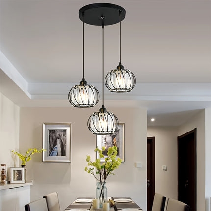 Three-Headed Creative And Unique Pendant Light, Crystal Hanging Lamp with E27 Socket