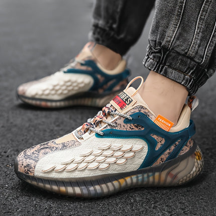 Men's All-Terrain Outdoor Sneakers with Multi-Color Rubber Sole, Low-Top Breathable
