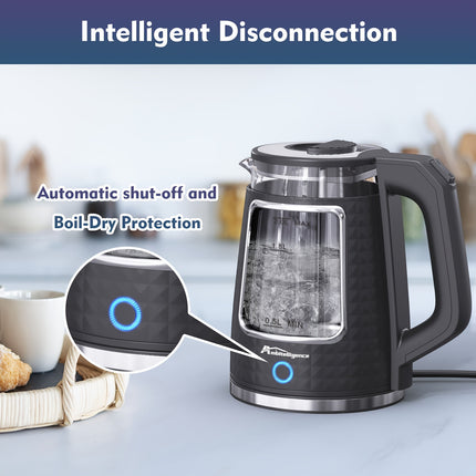 Electric Tea Kettle for Boiling Water, Food Grade Stainless Steel Base, 67.63oz/1000W