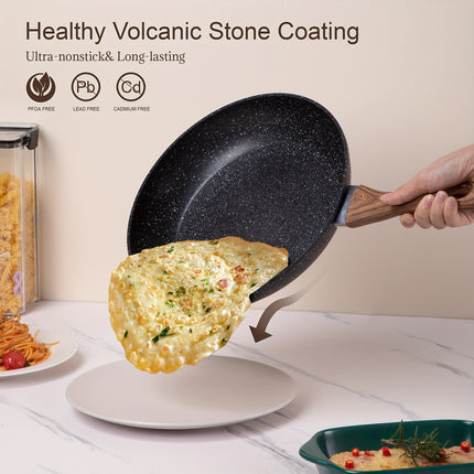 16 Pieces Pots and Pans Sets - Nonstick Cookware Set with Utensils and Steamer