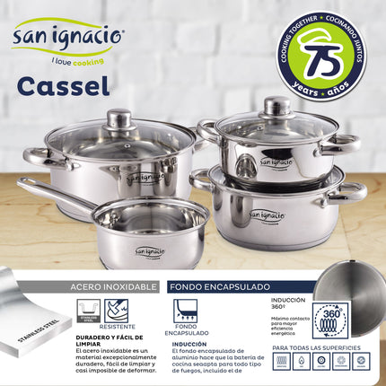 Bateria 7pcs Acero Inox Ind Cassel Sg
