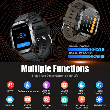 GWENLAND New Smart Watch for Men 5.11 cm Big Screen Display Wireless Make/Answer Call Watch,
