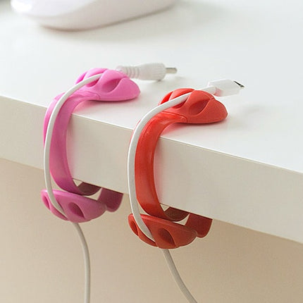 Desk side hub clamp winder wire storage finishing data line holder