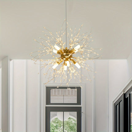 Dandelion Shaped Living Room, Dining Room, Bedroom, Kitchen with Modern Golden Crystal Chandeliers