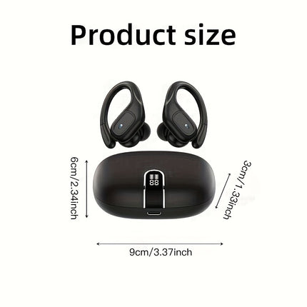 Wireless Earbuds for Running Sports Stereo Audio LED Display, ENC Noise Cancelling Headset Built