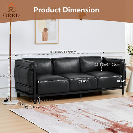 Modern Faux Leather Accent Sofa & Loveseat Set 1, 2 & 3 Seater Options with Iron Frame