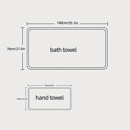 2pcs Soft and Absorbent Panda Hand Towel and Bath Towel Set