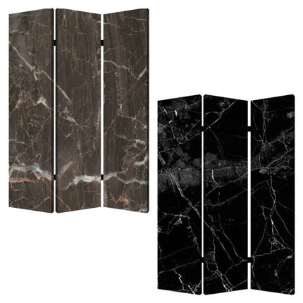72" Gray Canvas Folding Three Panel Screen Room Divider