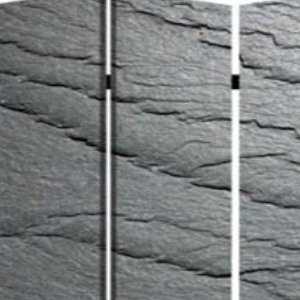 72" Gray Canvas Folding Three Panel Screen Room Divider