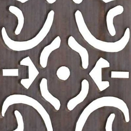 67" Brown Wood Folding Three Panel Screen Room Divider