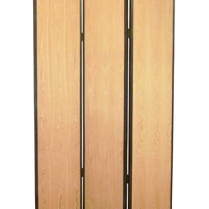 71" Natural Wood Folding Three Panel Screen Room Divider