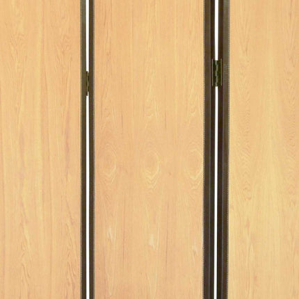 71" Natural Wood Folding Three Panel Screen Room Divider