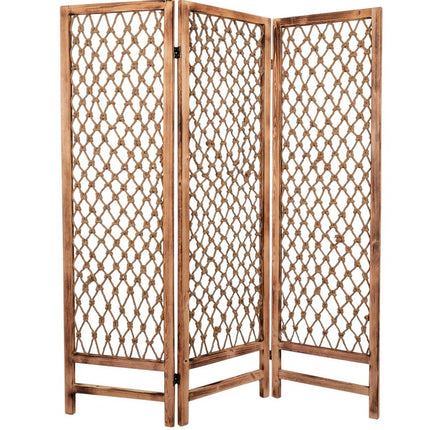 69" Natural Folding Three Panel Screen Room Divider