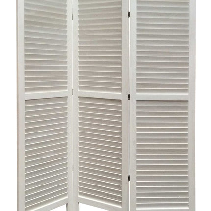 67" Blue Wood Folding Three Panel Screen Room Divider