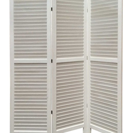 67" Blue Wood Folding Three Panel Screen Room Divider