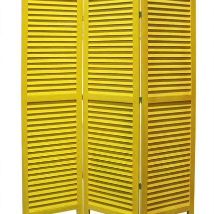 67" Blue Wood Folding Three Panel Screen Room Divider