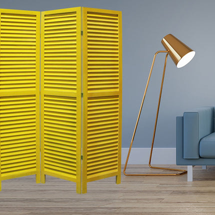 67" Blue Wood Folding Three Panel Screen Room Divider