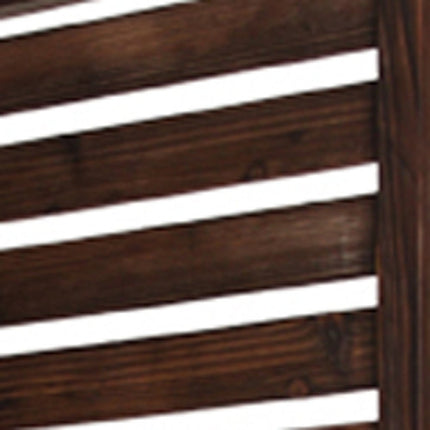 72" Brown Wood Folding Three Panel Screen Room Divider