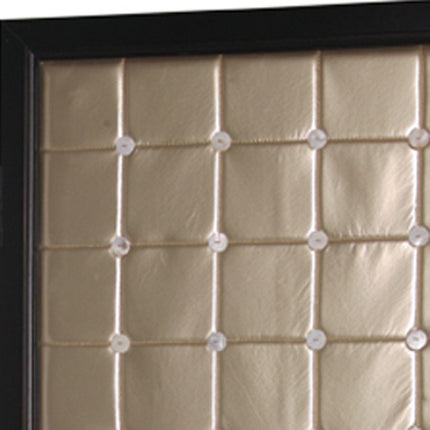 67" Gold Fabric Folding Two Panel Screen Room Divider
