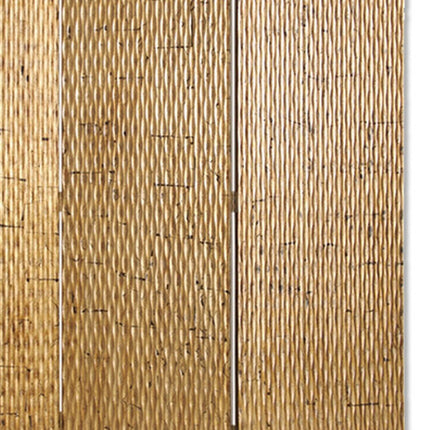 72" Silver Wood Folding Three Panel Screen Room Divider