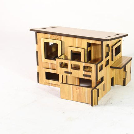 Wooden 3D Stereo Puzzle Small House Building Assembly Model DIY Ornaments