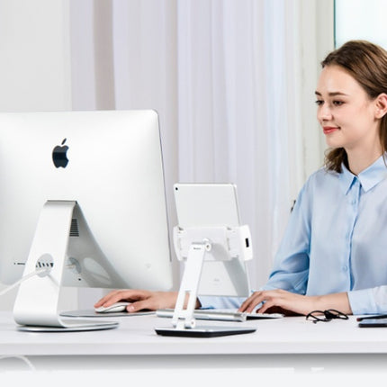 Desktop phone tablet holder