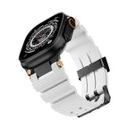 Black Head Grain White Strap / 42to44to45to46to49mm