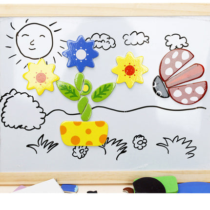 Wooden children's magnetic puzzle imposition