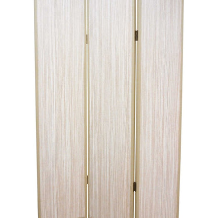 71" Beige Folding Three Panel Screen Room Divider