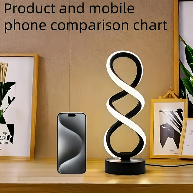 1pc Spiral Shell Modern LED Desk Lamp, Minimalist Design with USB Three-Color Dimming