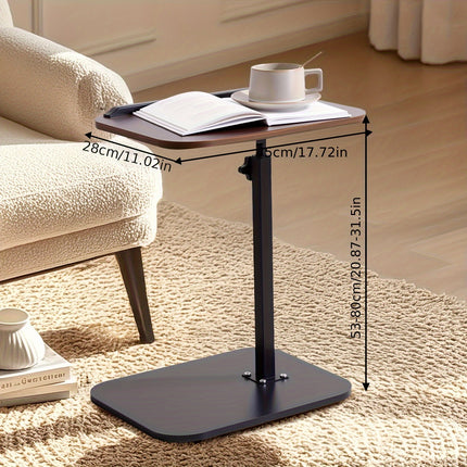 360° Rotating C-Shaped Adjustable Height Laptop Table with Built-In Storage